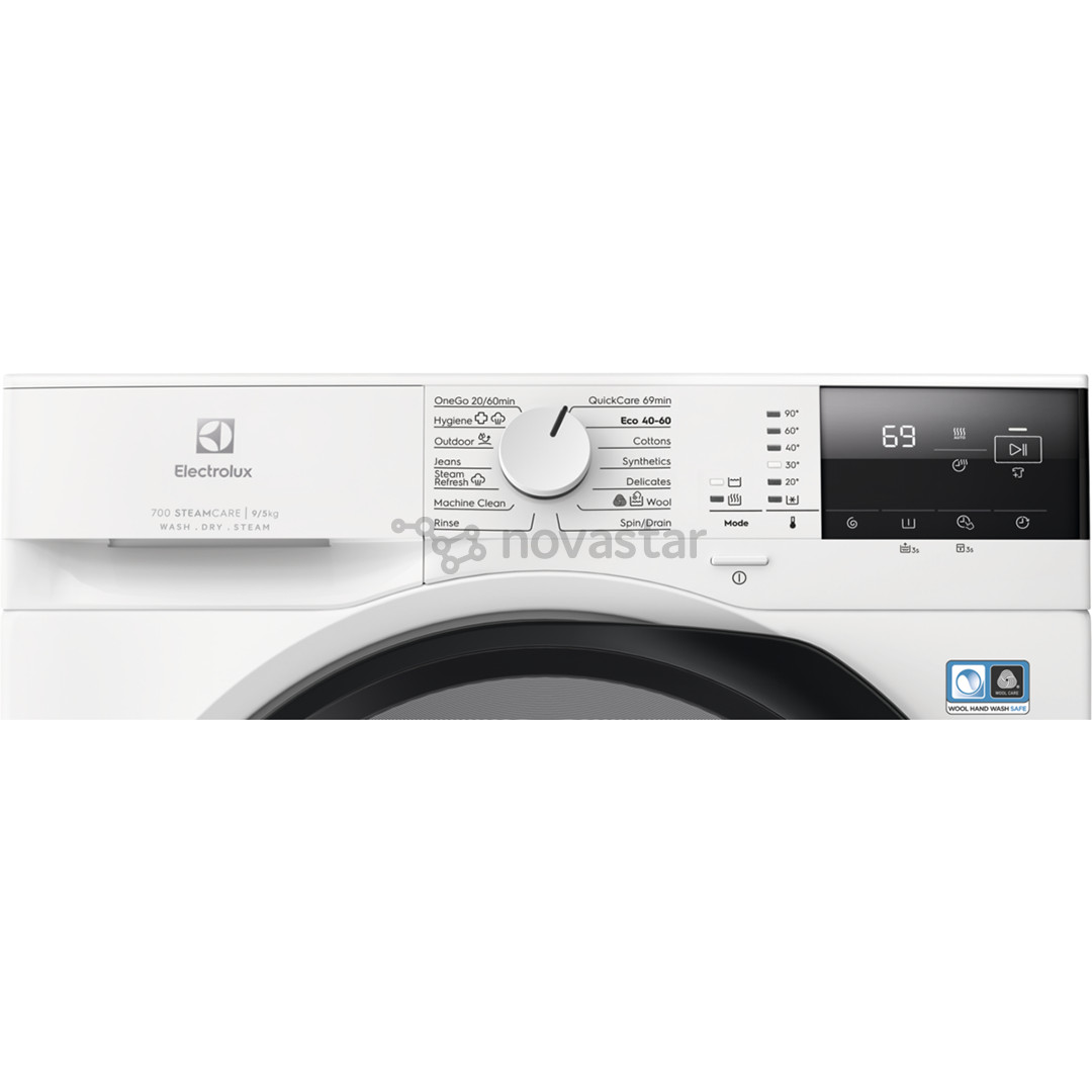 Electrolux 700 SteamCare, 9 kg / 5 kg, gylis 57,6 cm, 1400 aps./min. - Skalbimo mašina - džiovyklė