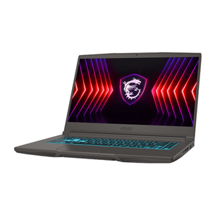 MSI Thin 15, 15,6'', FHD, 144 Hz, i7, 16 GB, 512 GB, RTX 3050, cosmos gray - Notebook