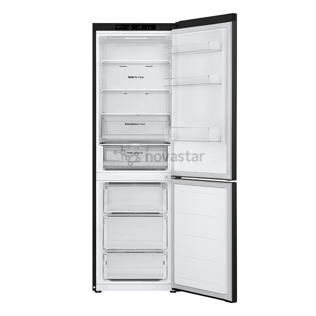 LG, No Frost, 344 L, aukštis 186 cm, juodas - Šaldytuvas