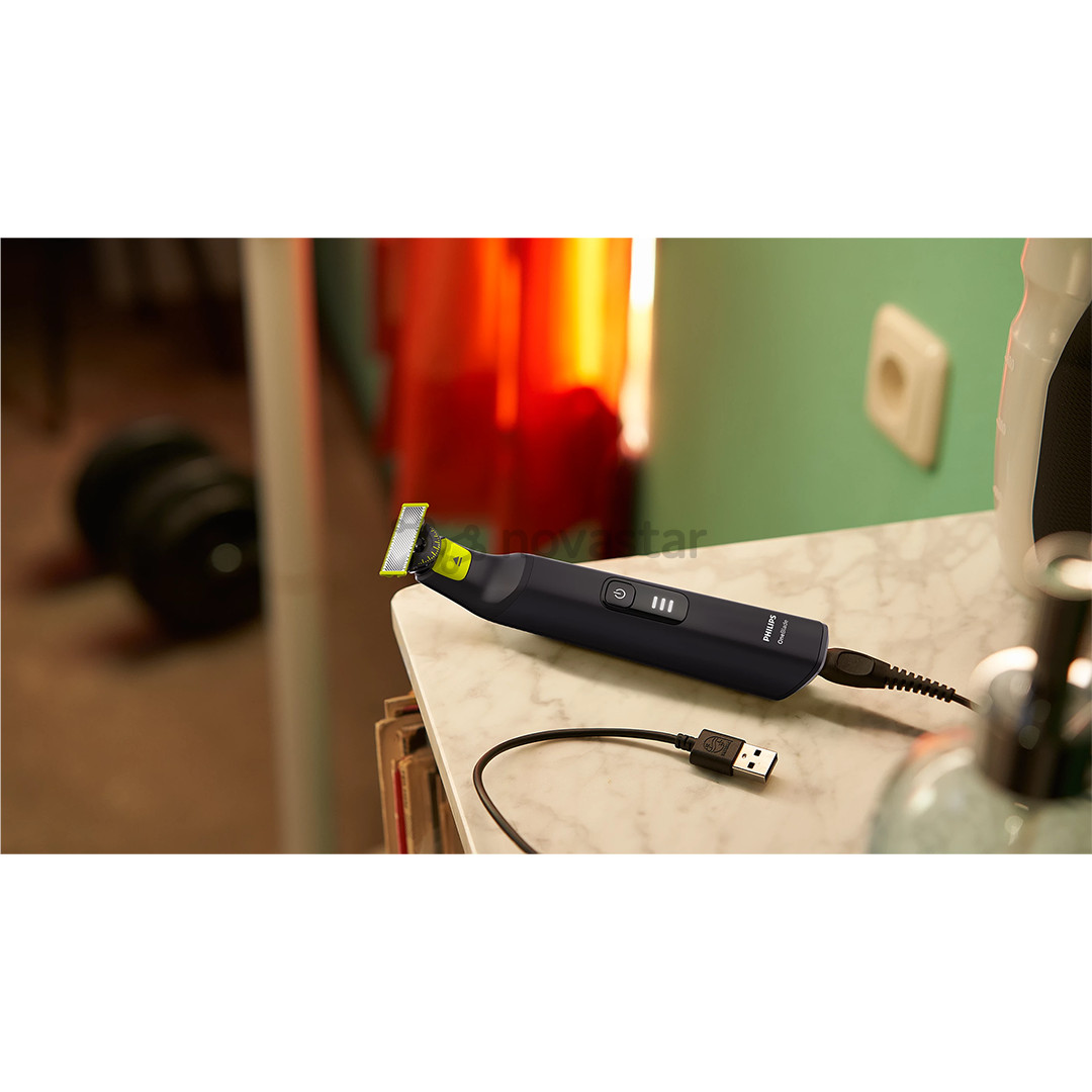 Philips OneBladePro 360 Veidui + kūnui, juodas - Kūno ir barzdos skustuvas