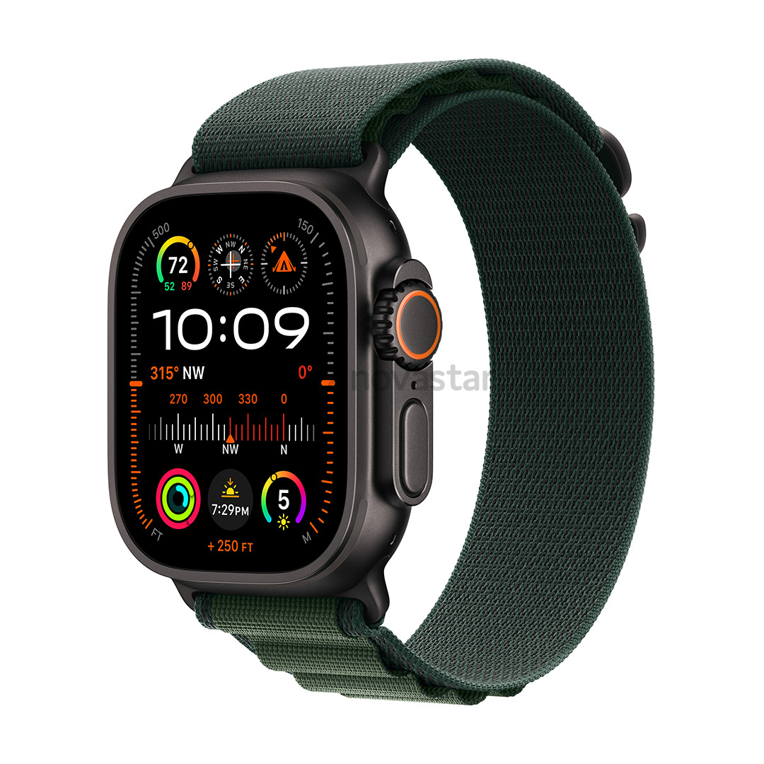 Apple Watch Ultra 2, 49 mm, Alpine Loop, Medium, black titanium / dark green - Smartwatch
