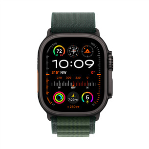 Apple Watch Ultra 2, 49 mm, Alpine Loop, Medium, black titanium / dark green - Smartwatch