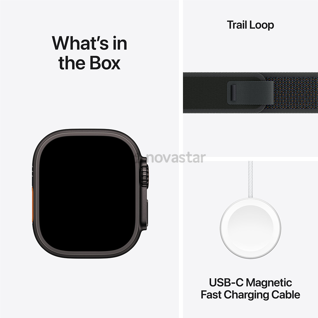 Apple Watch Ultra 2, 49 mm, Trail Loop, M/L, juodo titano spalvos / juodas - Išmanusis laikrodis
