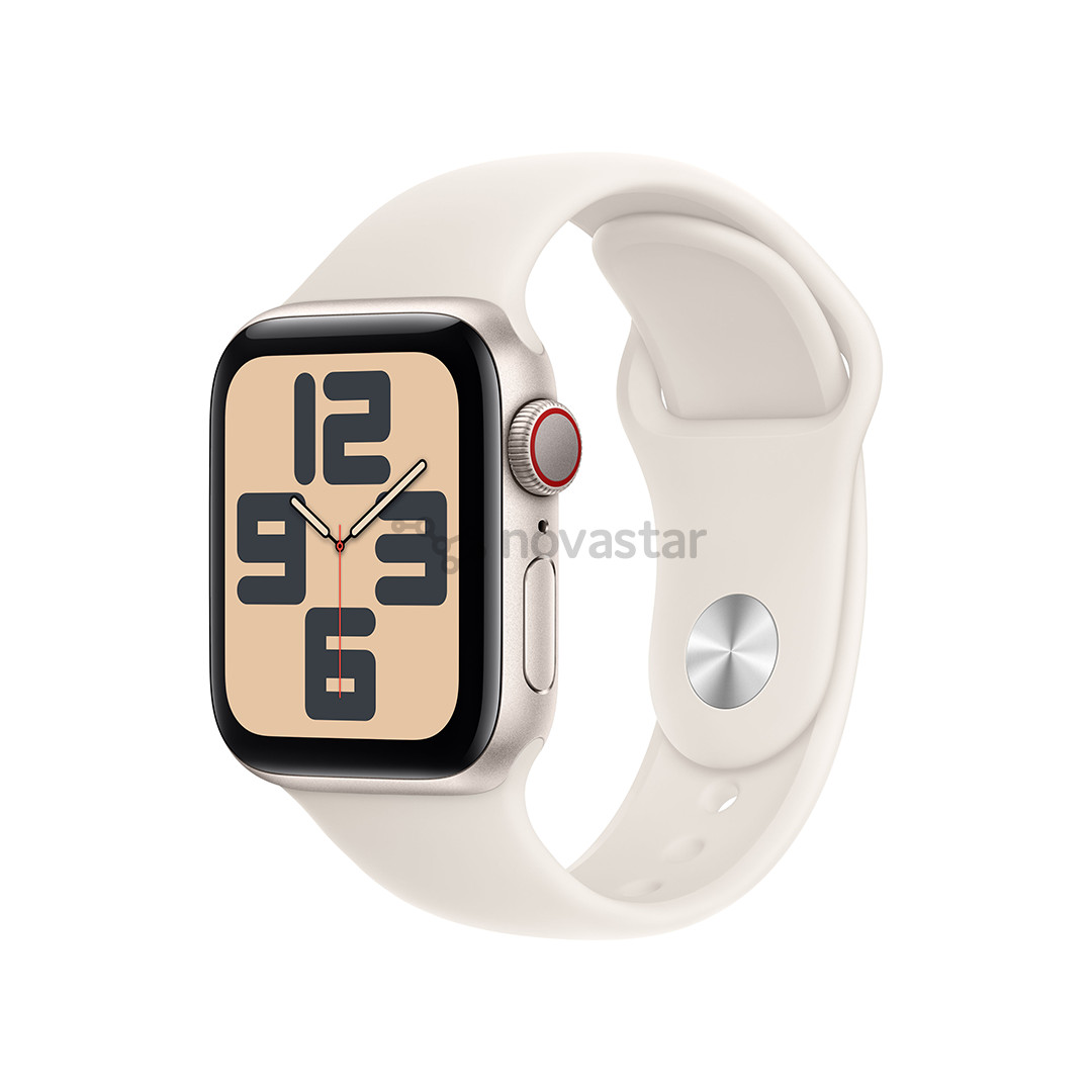 Apple Watch SE, 40 mm, GPS + Cellular, sport band, S/M, starlight aluminium / starlight - Smart watch