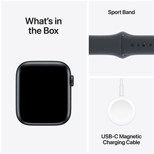 Apple Watch SE, 44 mm, GPS + Cellular, sport band, M/L, midnight aluminium / midnight - Smart watch