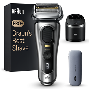 Skustuvas  Braun Series 9 Pro+ Wet & Dry, 6-in-1 SmartCare centre and PowerCase, sidabro spalvos