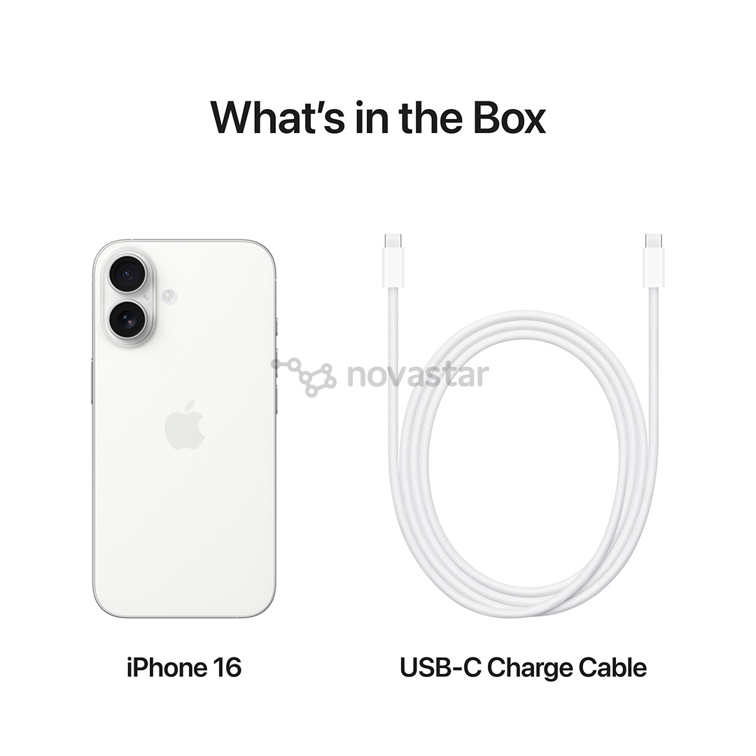 Išmanusis telefonas Apple iPhone 16, 256 GB, baltas