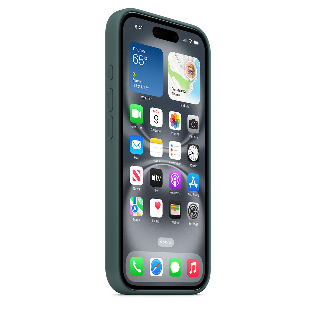 Apple Silicone Case with Magsafe, iPhone 16, зеленый - Чехол