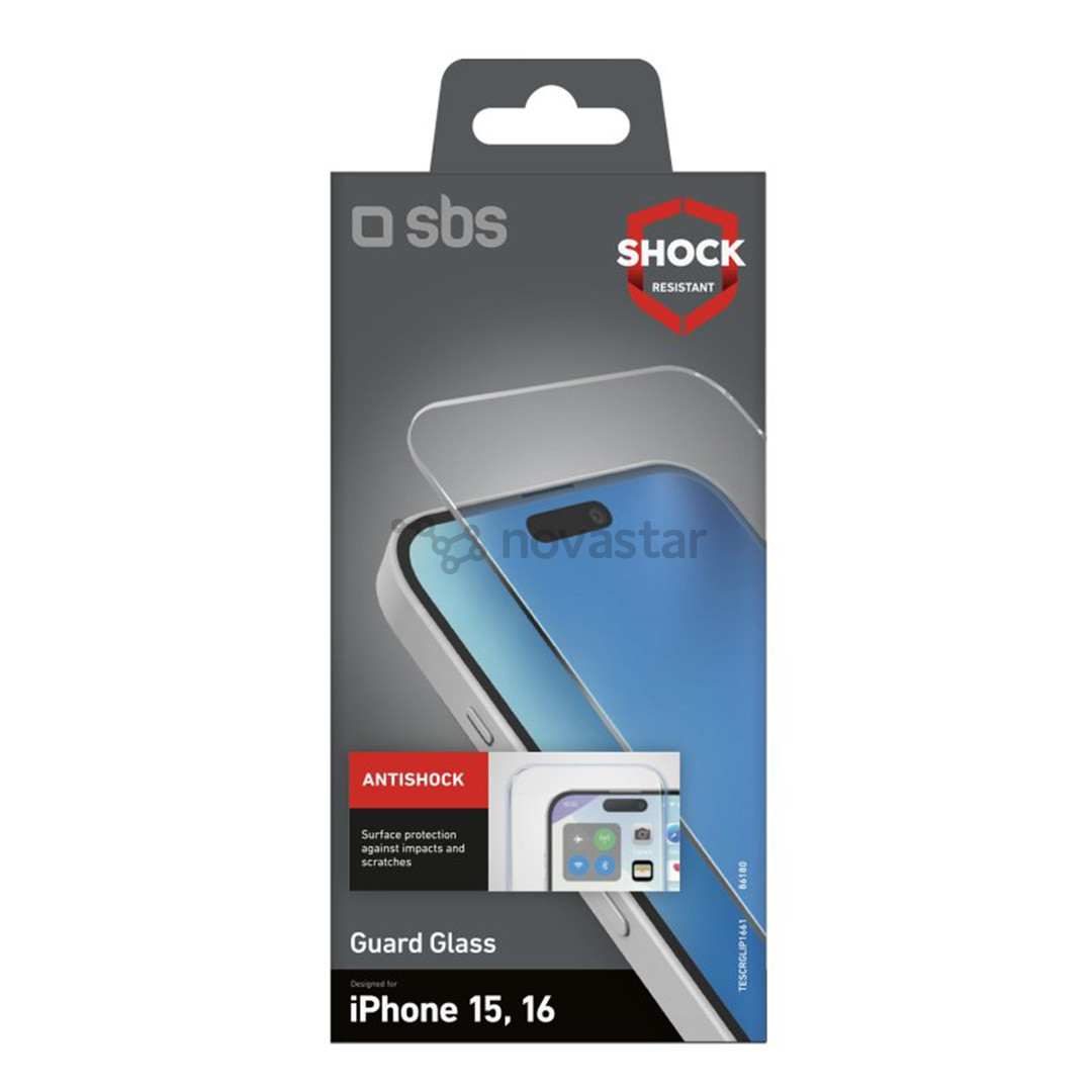 SBS Glass screen protector for iPhone 16 / 15 - Защита для экрана