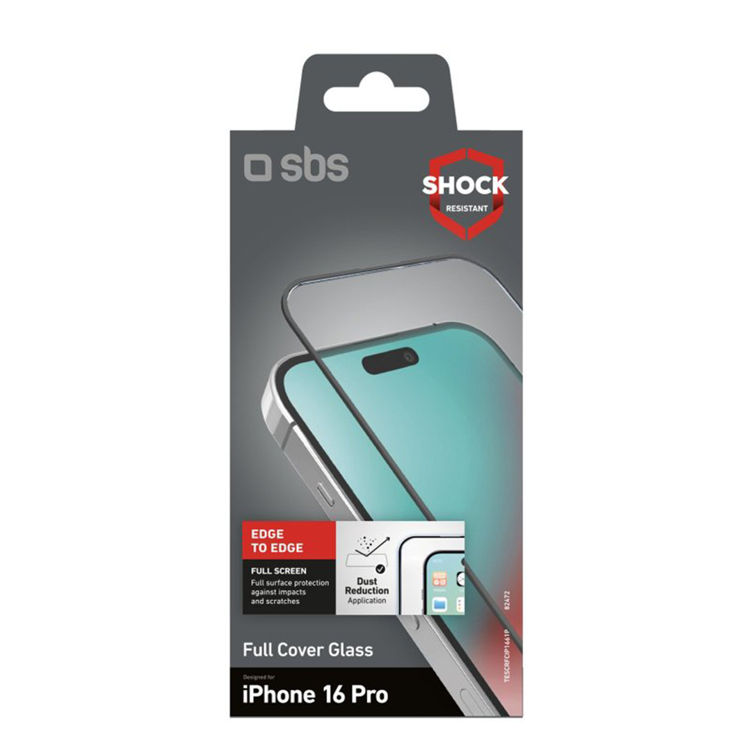 SBS Full Cover Glass Screen Protector, iPhone 16 Pro - Screen protector