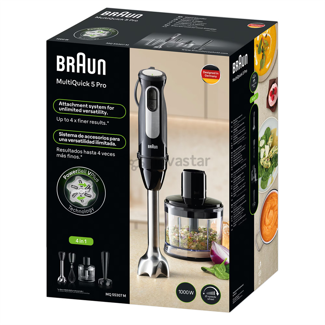 Braun MultiQuick 5 Pro, juodas - Rankinis trintuvas