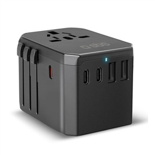 SBS GaN universal travel adapter, 70 W, juodas - Maitinimo adapteris TEADAPTGAN70WUNI