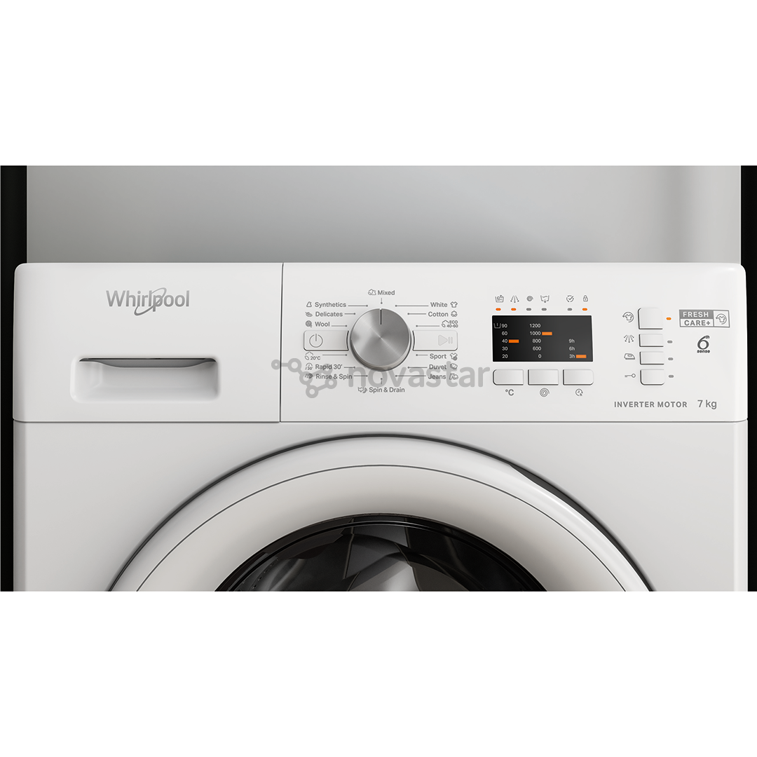 Whirlpool, 7 kg, gylis 57,5 cm, 1200 rpm - Skalbimo mašina