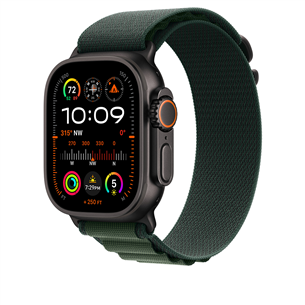 Dirželis Apple Watch Alpine Loop, 49 mm, Large, black titanium, dark green
