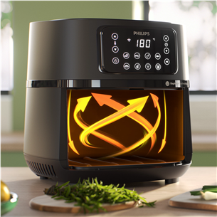 Gruzdintuvė +2 priedai Philips Airfryer 5000 series XXL Connected, 7,2 L, 2000 W, juoda