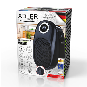 Šildytuvas Adler, 1500 W, juodas
