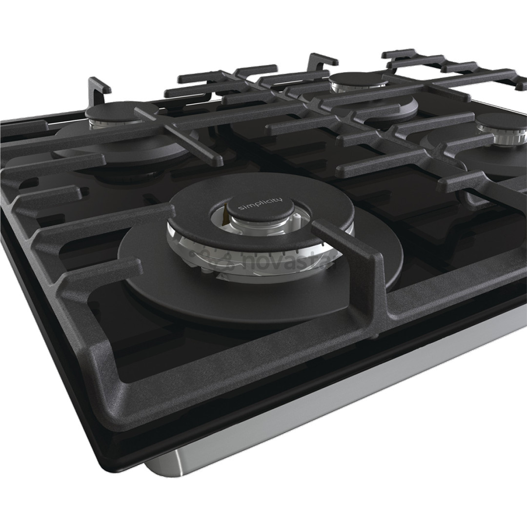 Gorenje, width 60 cm, black - Built-in gas hob
