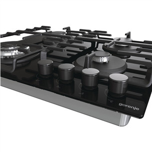 Gorenje, width 60 cm, black - Built-in gas hob
