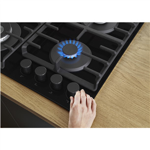 Gorenje, width 60 cm, black - Built-in gas hob