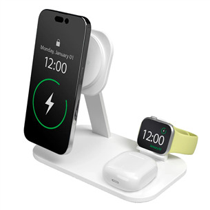 Įkrovimo stotelė Puro Mag Station 3-in-1 Desk Stand, MagSafe, Qi2, balta PUFCCSQIMAG3AWWHI