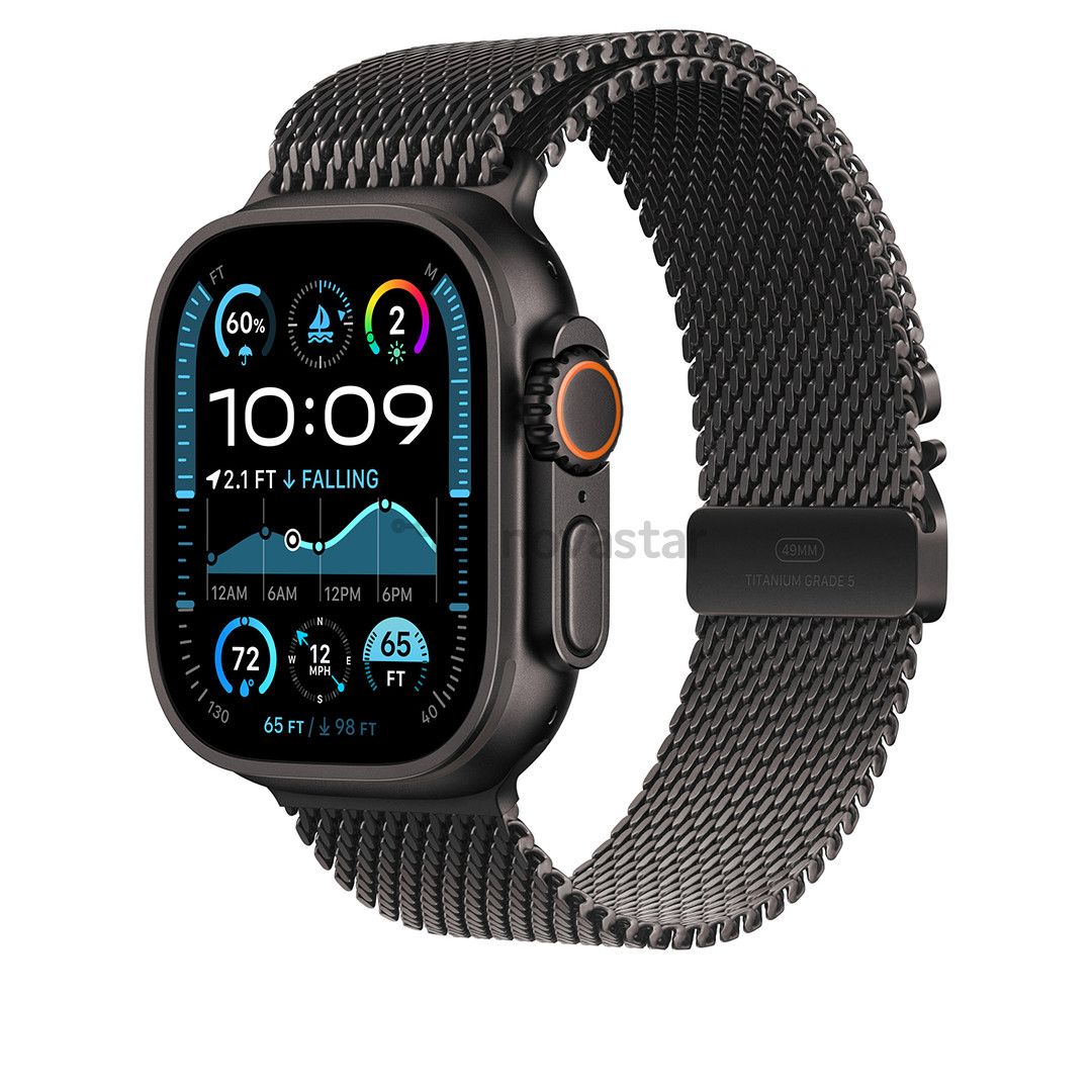 Apple Milanese Loop, 49 мм, Medium, черный титан - Ремешок для часов