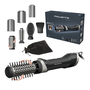 Plaukų formavimo šukos Rowenta Brush Activ, 1000 W, juodos UB9540F0
