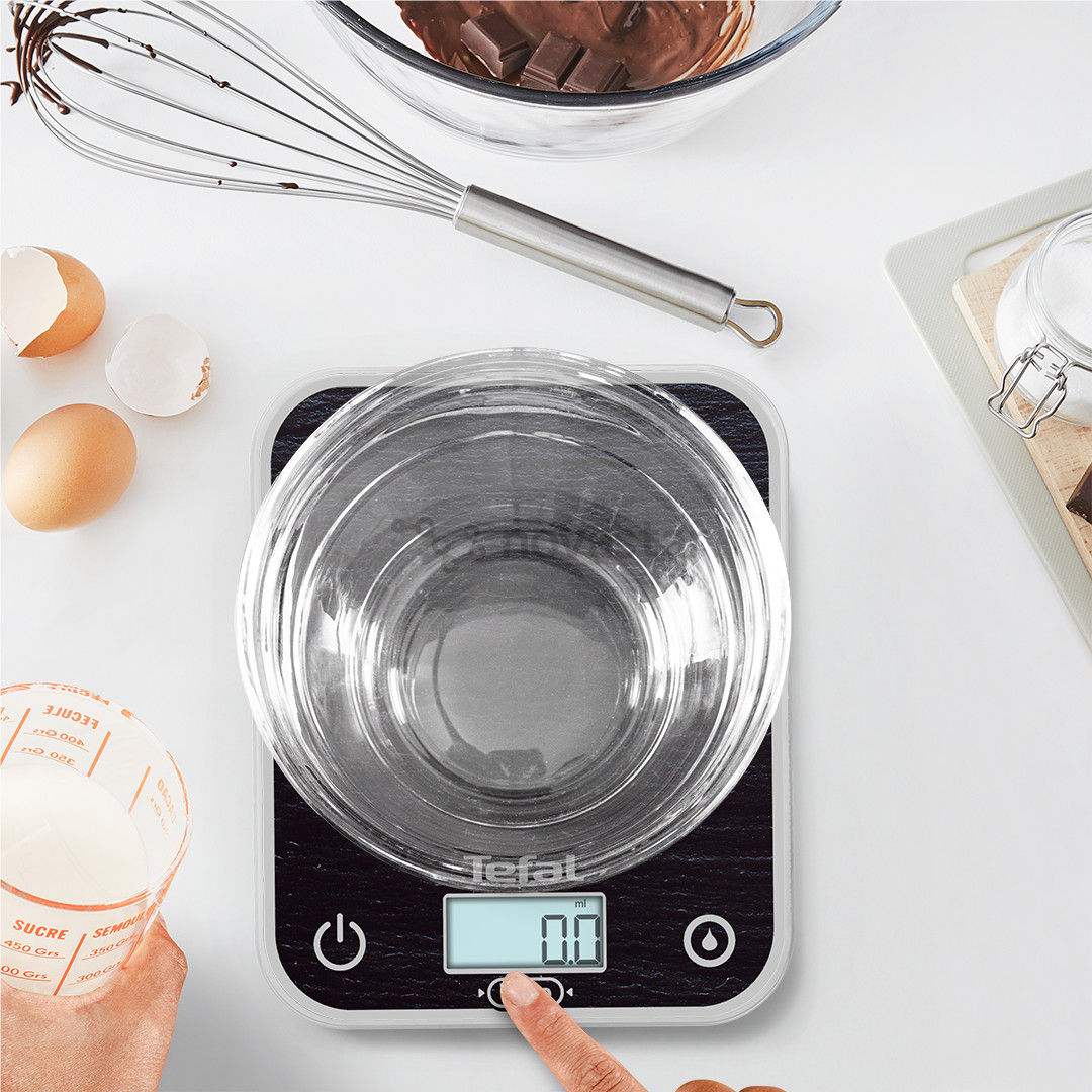 Virtuvinės svarstyklės Tefal Optiss, tamsiai pilkos
