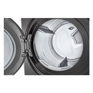 LG, 12 kg + 10 kg, gylis 66 cm, 1400aps/min, juoda - Skalbimo mašina + Džiovyklė