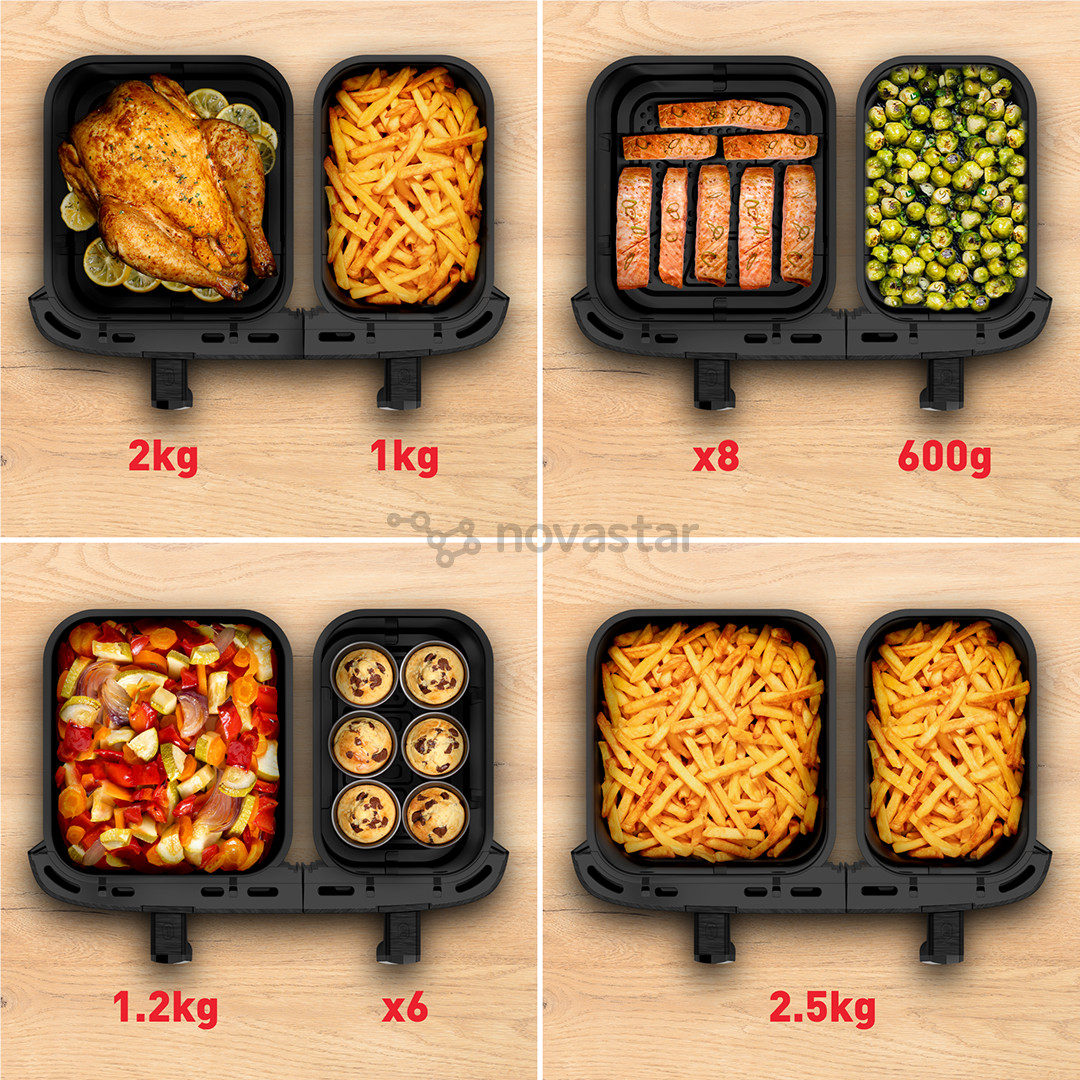 Tefal XXL Dual Easy Fry, 2700 W, 11 L, pilka - Karšto oro gruzdintuvė