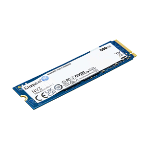 SSD Kingston NV3, 500 GB, M.2, PCIe 4.0, mėlynas