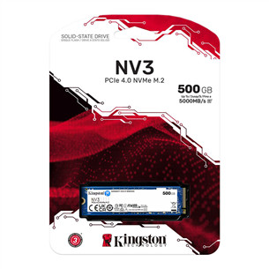 Kingston NV3, 500 GB, M.2, PCIe 4.0, mėlynas - SSD diskas