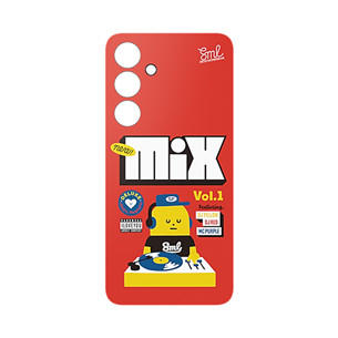 Dėklas Samsung Flipsuit Case, Galaxy S24 FE, skaidrus/raudonas