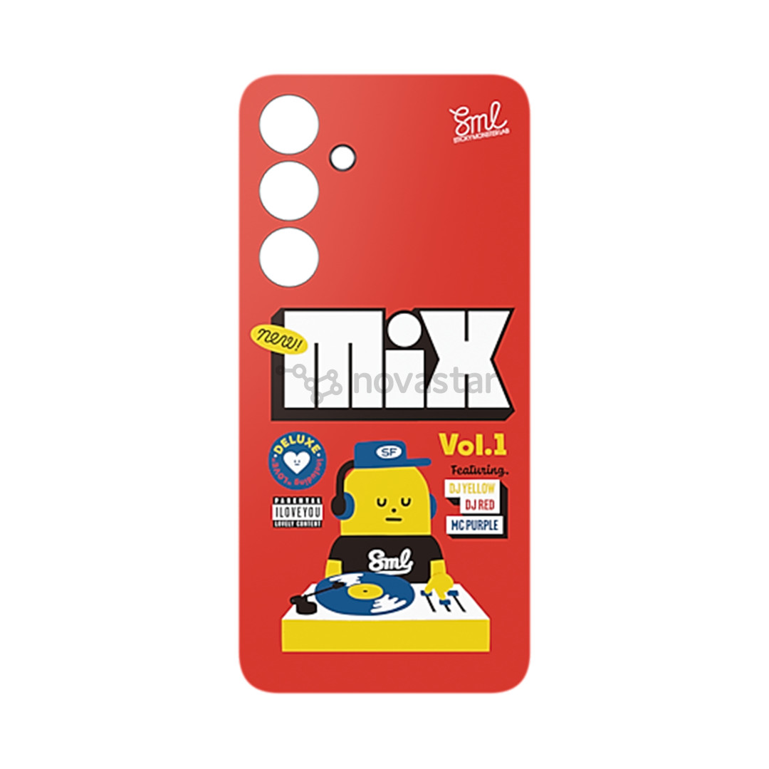 Dėklas Samsung Flipsuit Case, Galaxy S24 FE, skaidrus/raudonas