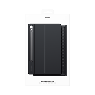 Dėklas Samsung Book Cover Keyboard, Galaxy Tab S9 / S9 FE, AI key, juodas