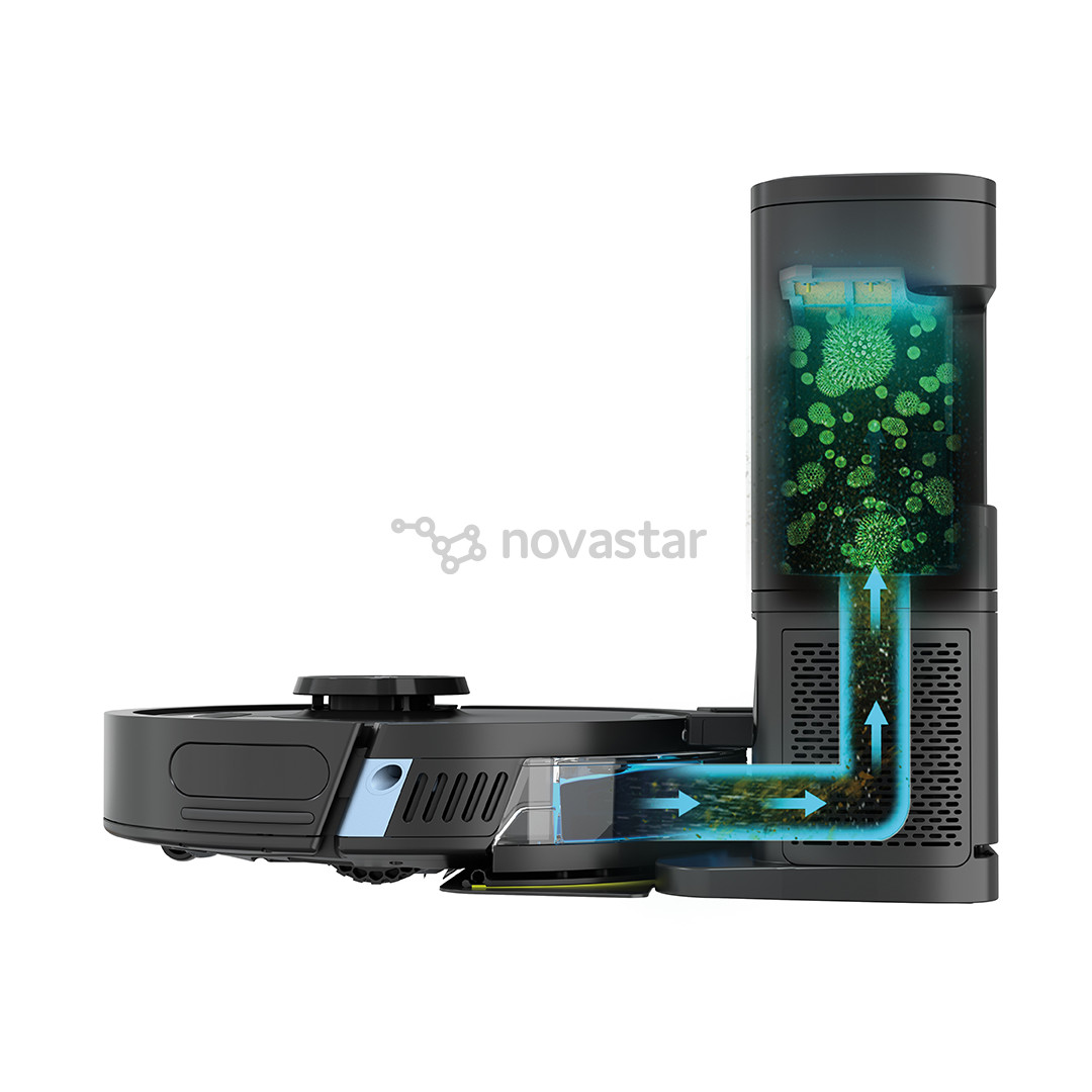 Dulkių siurblys robotas su savaime išsituštinančiu pagrindu  Shark Matrix Plus, Wet & Dry, juodas