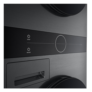 LG, 12 kg + 10 kg, gylis 66 cm, 1400aps/min, juoda - Skalbimo mašina + Džiovyklė