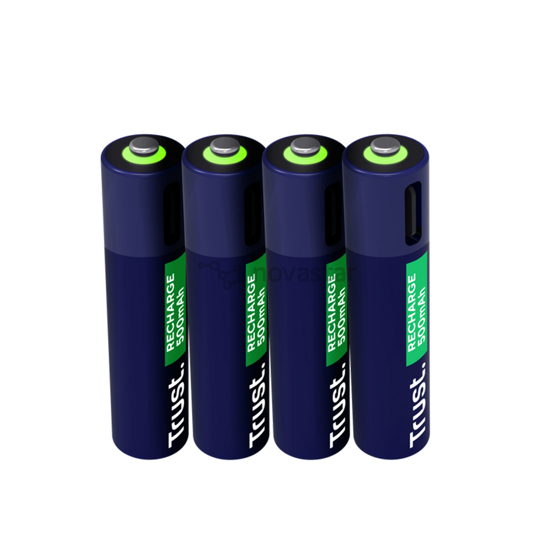 Trust USB-C rechargeable AAA batteries, 4 vnt. - Įkraunamos baterijos