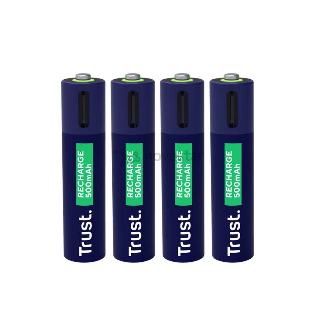 Trust USB-C rechargeable AAA batteries, 4 vnt. - Įkraunamos baterijos