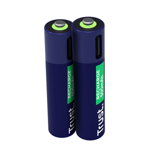 Įkraunamos baterijos Trust USB-C rechargeable AAA batteries, 2 vnt. 25585