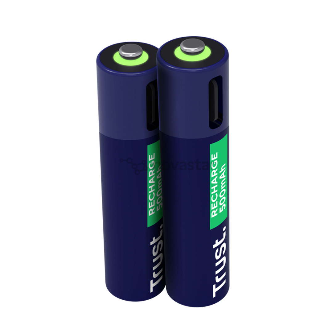 Trust USB-C rechargeable AAA batteries, 2 шт. - Перезаряжаемые батарейки