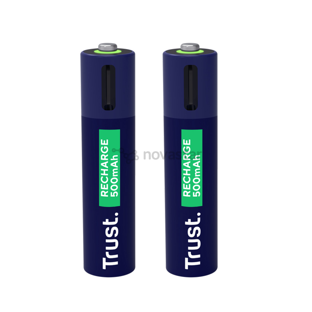 Trust USB-C rechargeable AAA batteries, 2 шт. - Перезаряжаемые батарейки