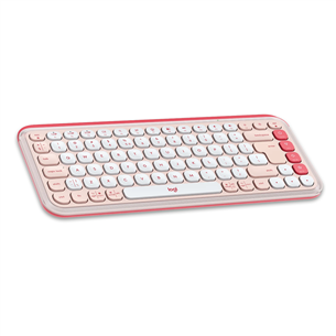 Belaidė klaviatūra Logitech POP Icon Keys, US, rožinė/balta