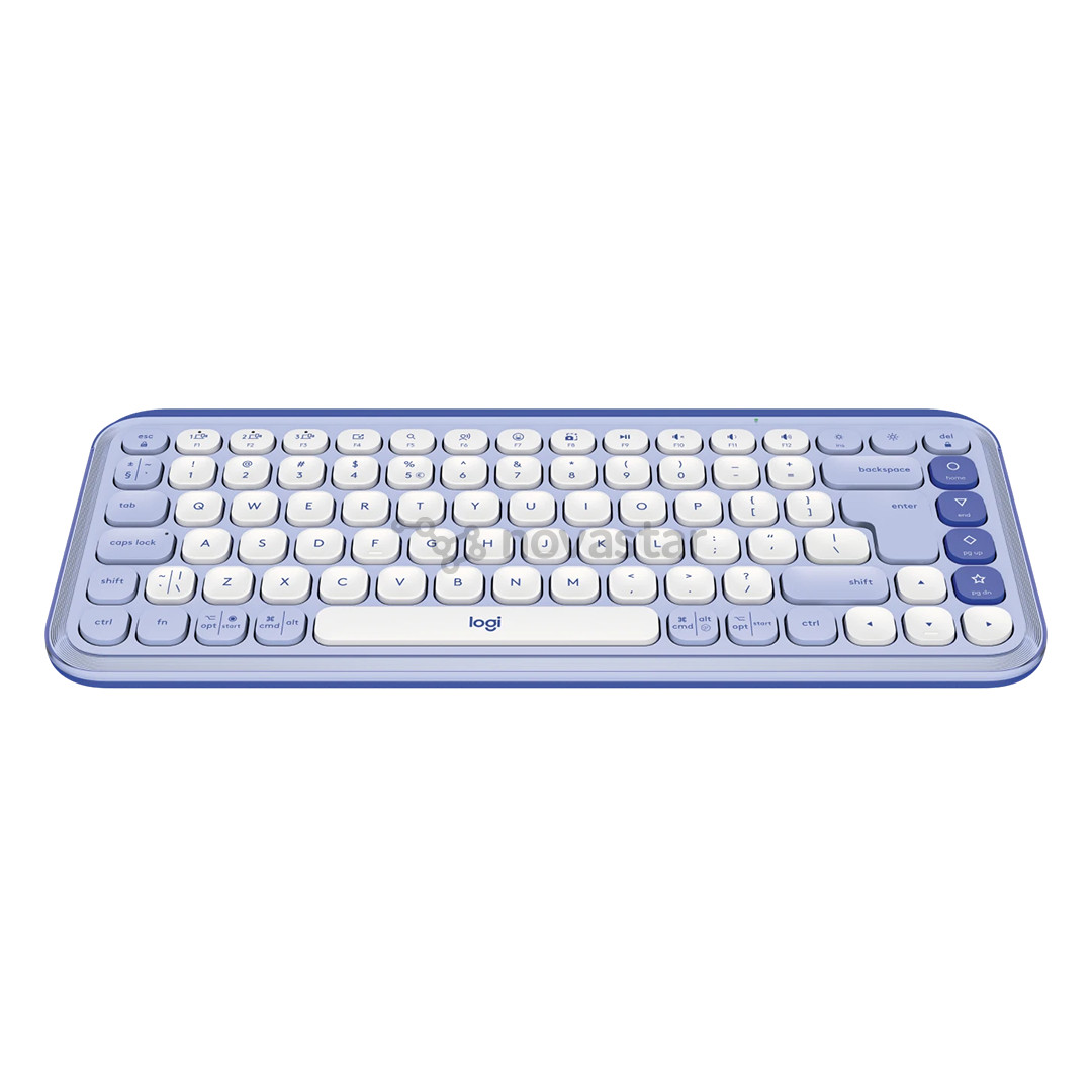 Belaidė klaviatūra Logitech POP Icon Keys, US, violetinė/balta