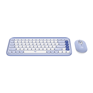 Klaviatūra ir pelė Logitech POP Icon Combo, US, violetinė/balta