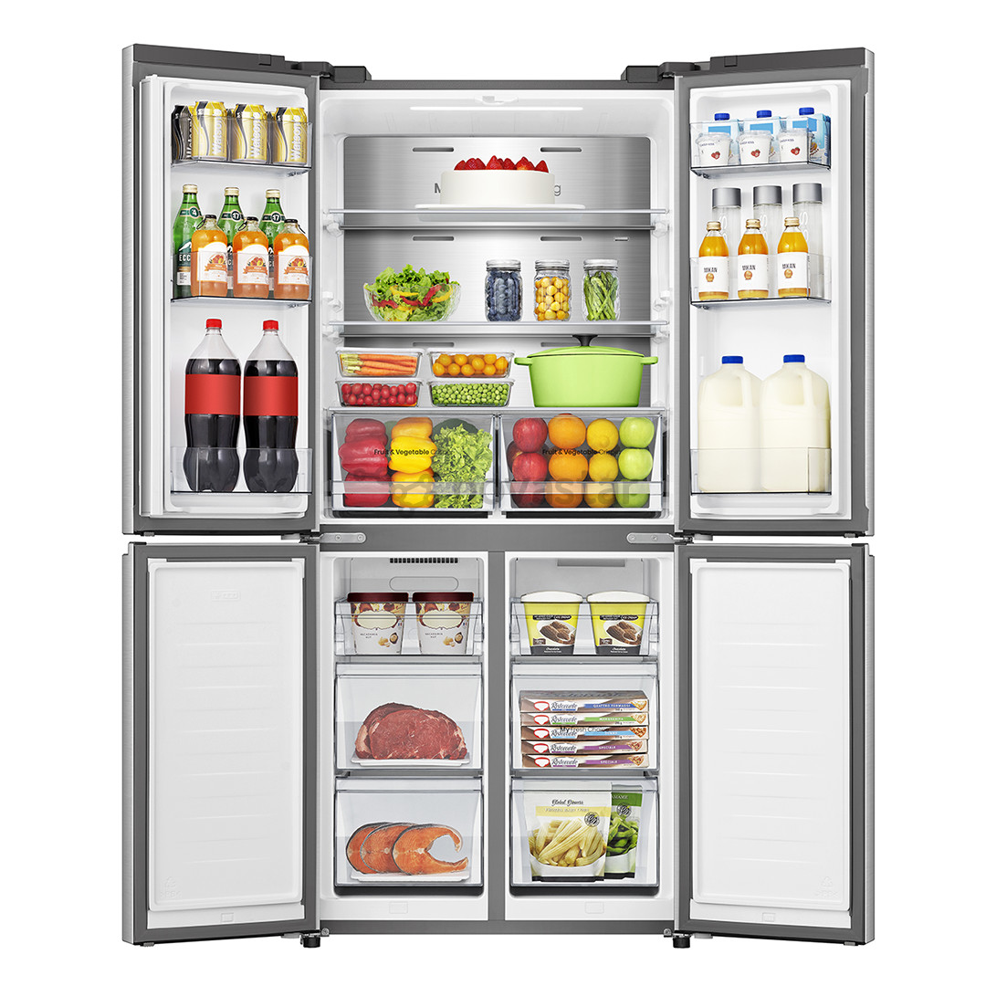Hisense, Cross Door, No Frost, 483 L, aukštis 179 cm, pilkas - SBS šaldytuvas
