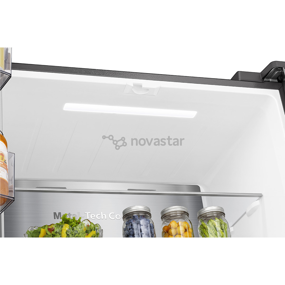 Hisense, Cross Door, No Frost, 483 L, aukštis 179 cm, pilkas - SBS šaldytuvas