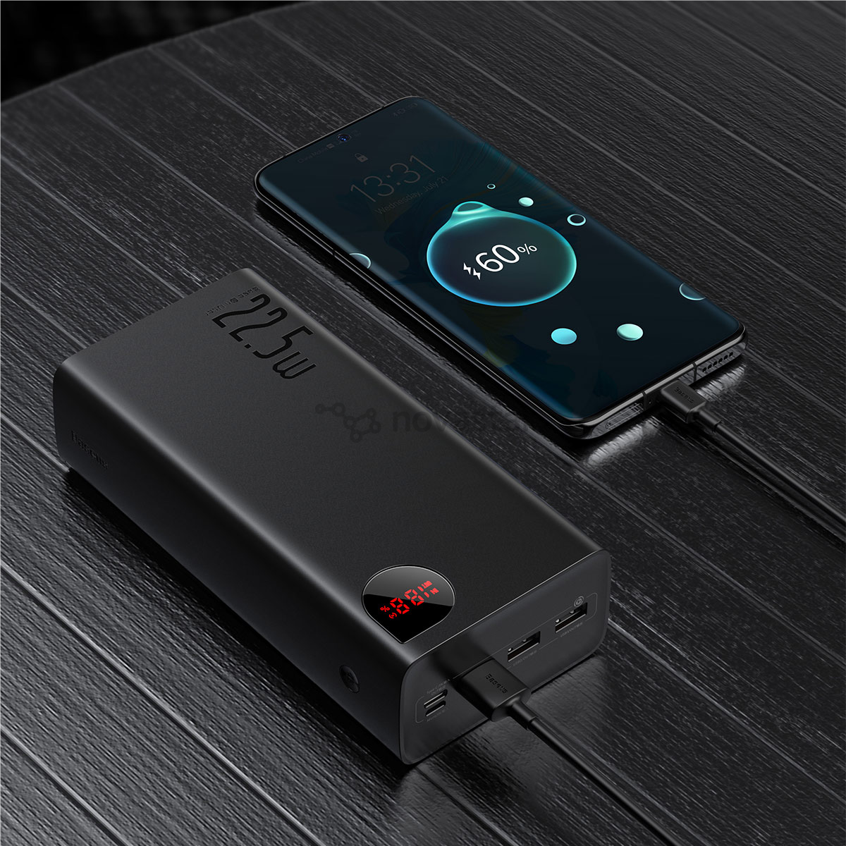 Baseus Adaman, 40000 mAh, 22,5 W, USB-C, USB-A, black - Powerbank