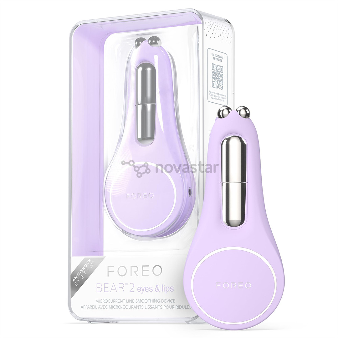 Foreo BEAR™ 2 Eyes & Lips, violetinis - Mikrosrovės prietaisas raukšlių lyginimui