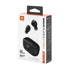 Belaidės ausinės JBL Wave Buds 2, juodos