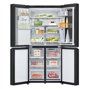 LG, NoFrost, Instaview, 508 L, aukštis 179 cm, juodas - SBS Šaldytuvas